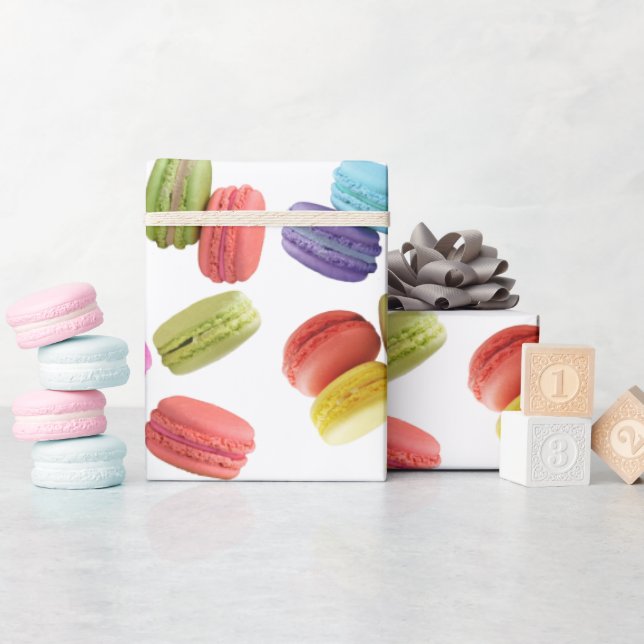 Colourful Macaron Cookies Pattern All Occasion Wrapping Paper (Baby Shower)