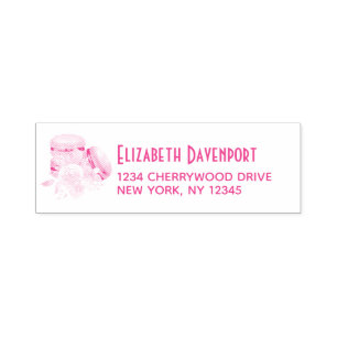 Colourful Macarons and Flowers Sweet Dessert Self-inking Stamp