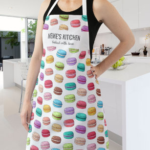 Colourful Macarons Baker Chef Meme's Kitchen Custo Apron