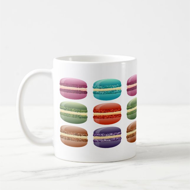Colourful Macarons Coffee Mug (Left)