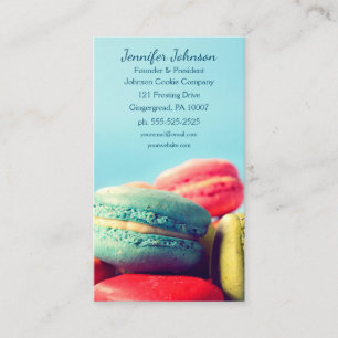 Colourful Macarons Cookies Business Card