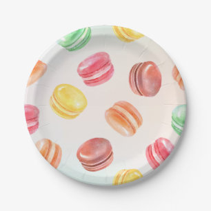 Colourful Macarons Paper Plate