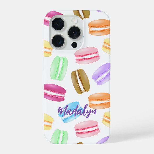 colourful macarons pattern iPhone case (Back)