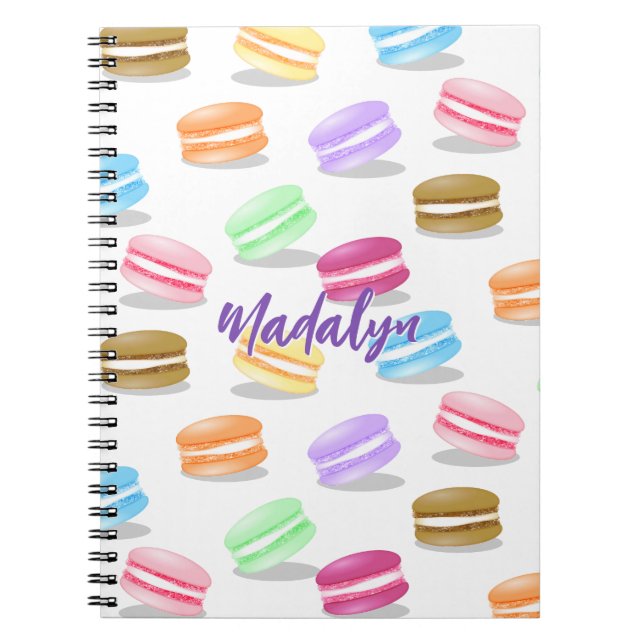 colourful macarons pattern notebook (Front)