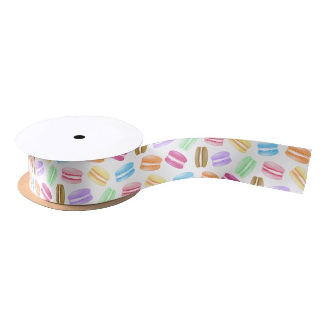 colourful macarons pattern satin ribbon (Spool)