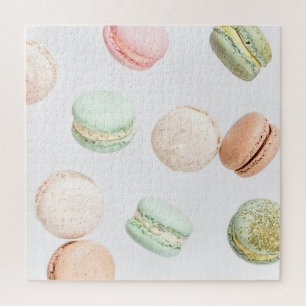 Colourful Macarons: Sweet Falling Pattern. Jigsaw Puzzle