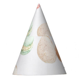 Colourful Macarons: Sweet Falling Pattern. Party Hat