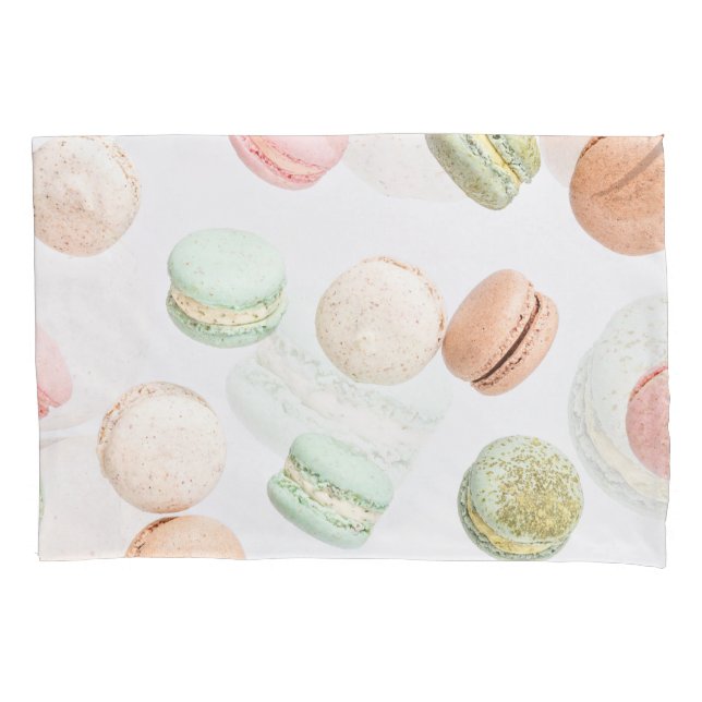 Colourful Macarons: Sweet Falling Pattern. Pillowcase (Front)