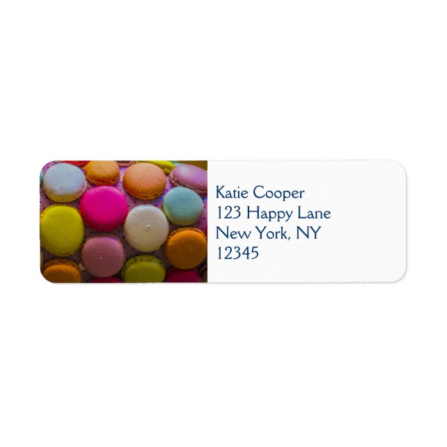 Colourful Macarons Tasty Baked Dessert Return Address Label (Front)