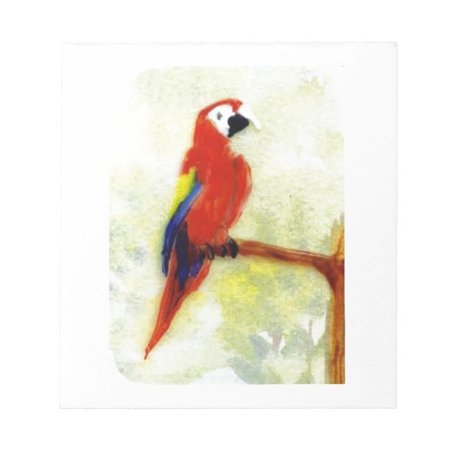 Colourful Macaw Bird Art Notepad (Front)
