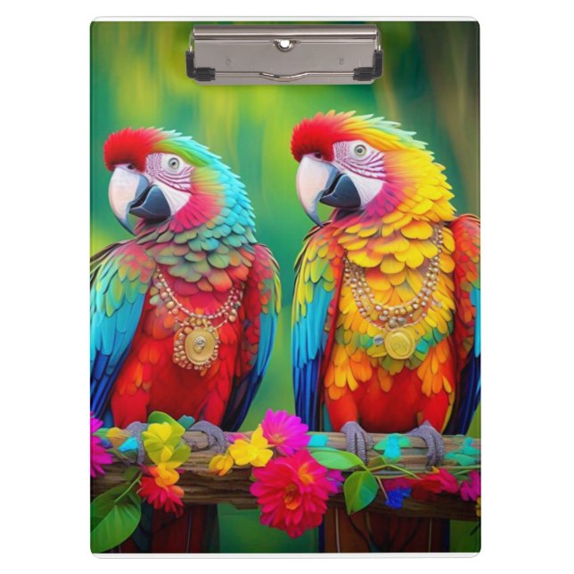 Colourful Macaw Birds on The Branch-67859 Clipboard (Front)