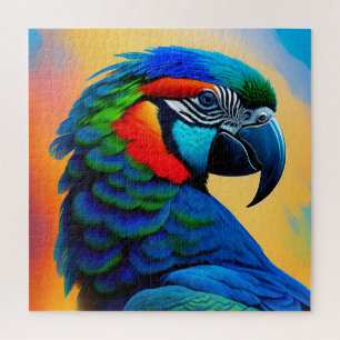 Colourful Macaw Parrot Bird Painting Jigsaw Puzzle