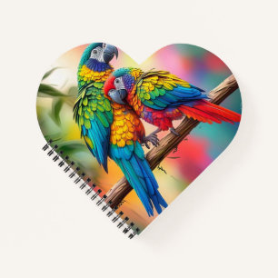 Colourful Macaw Parrots On A Branch-45739 Notebook