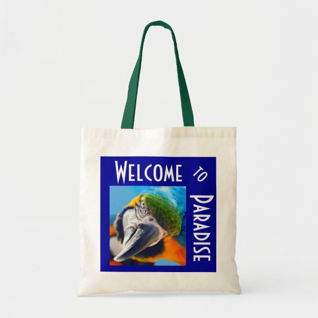 Colourful Macaw Tropical Tote Bag (Front)
