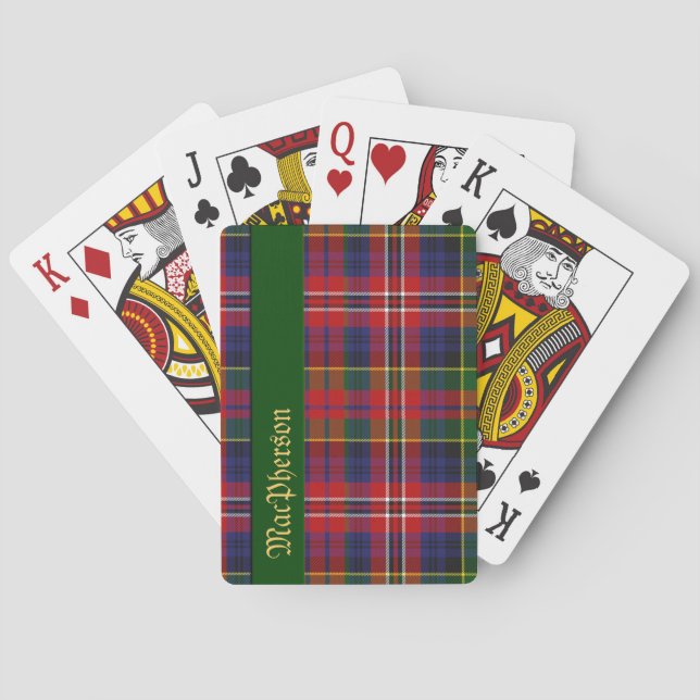 Colourful MacPherson Tartan Plaid Playing Cards (Back)
