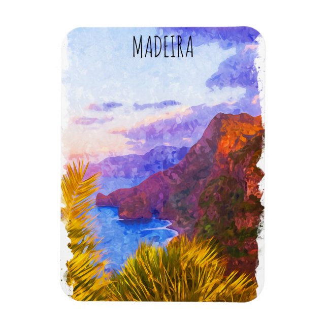 Colourful Madeira Portugal Scenery Travel  Magnet (Vertical)