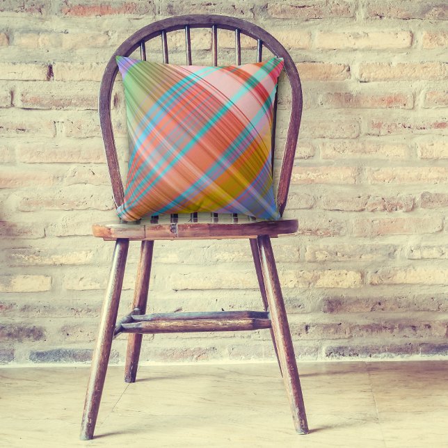 Colourful Madras Plaid Pattern Cushion (Creator Uploaded)
