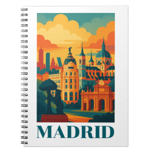 Colourful Madrid Spain Vintage Travel Notebook