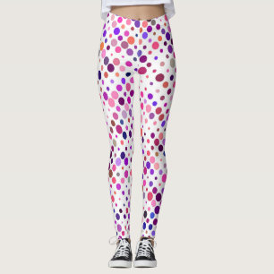 Colourful, Magenta, Pink & Purple Dots Leggings