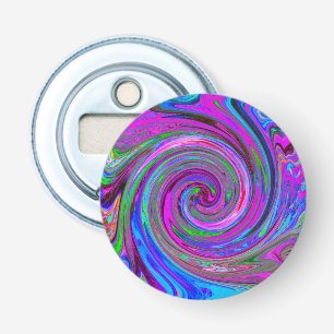 Colourful Magenta Swirl Retro Abstract Design Bottle Opener