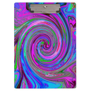 Colourful Magenta Swirl Retro Abstract Design Clipboard