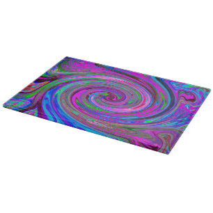 Colourful Magenta Swirl Retro Abstract Design Cutting Board