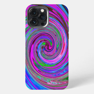 Colourful Magenta Swirl Retro Abstract Design iPhone 13 Pro Max Case