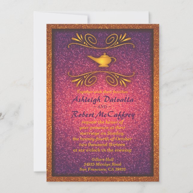 Colourful Magic Lamp Wedding Invitation 2 (Front)
