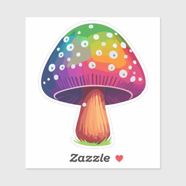 Colourful Magic Mushroom Sticker  (Sheet)