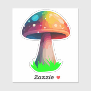 Colourful Magic Mushroom Sticker