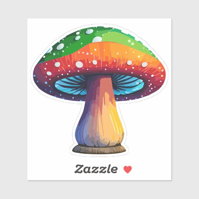 Colourful Magic Mushroom Sticker  (Sheet)