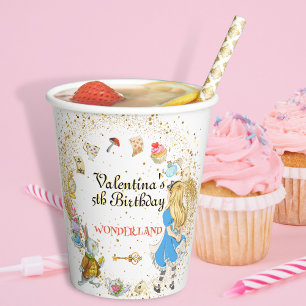 Colourful Magical Alice's Wonderland Birthday Paper Cups