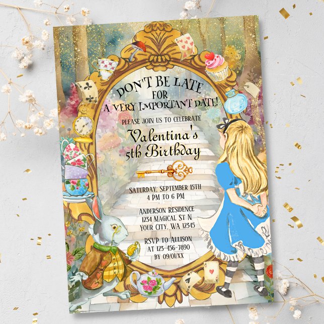 Colourful Magical Alice's Wonderland Tea Birthday Invitation (Creator Uploaded)
