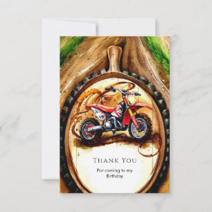 Colourful Magical Motorcycle Birthday Thank You Card