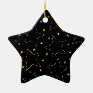 Colourful Magical Starry Night Sky Pattern Ceramic Ornament