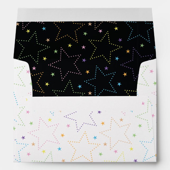 Colourful Magical Starry Night Sky Pattern Envelope (Back (Bottom))