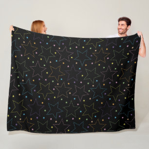 Colourful Magical Starry Night Sky Pattern Fleece Blanket