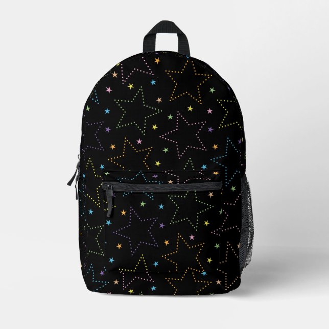 Colourful Magical Starry Night Sky Pattern Printed Backpack (Front)
