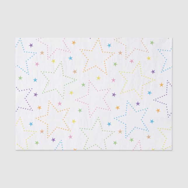 Colourful Magical Starry Night Sky Pattern Tissue Paper (Front)