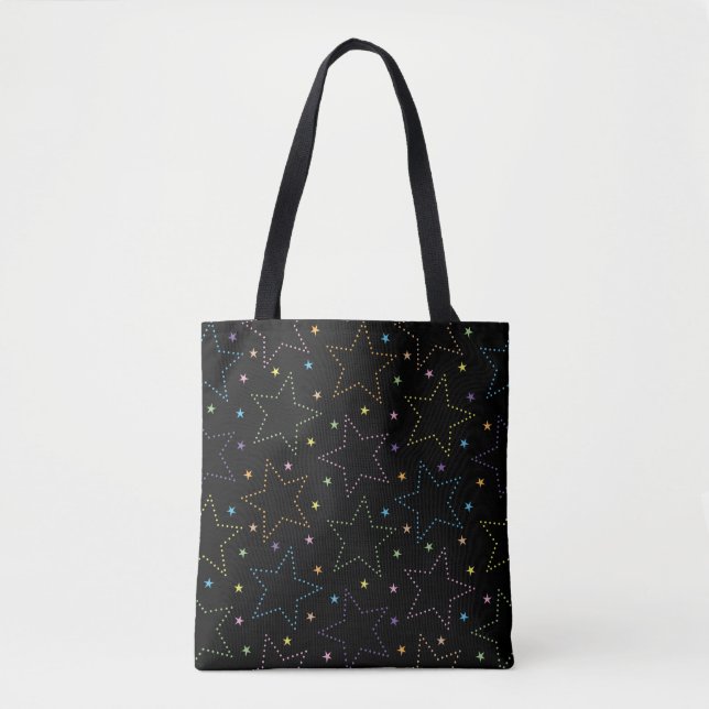 Colourful Magical Starry Night Sky Pattern Tote Bag (Front)