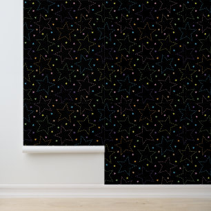 Colourful Magical Starry Night Sky Pattern Wallpaper