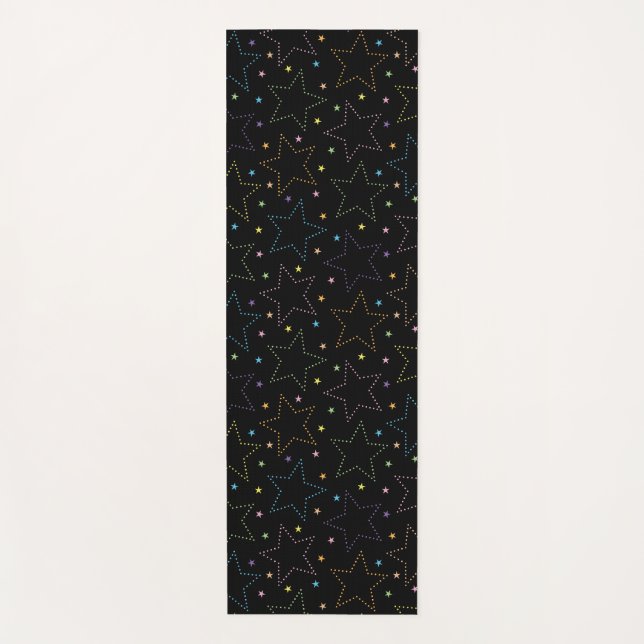 Colourful Magical Starry Night Sky Pattern Yoga Mat (Front)