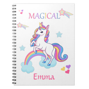 Colourful Magical Unicorn And Rainbow Notebook
