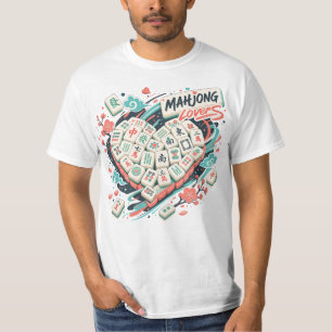 Colourful Mahjong Tiles Asian Game Night Design T-Shirt