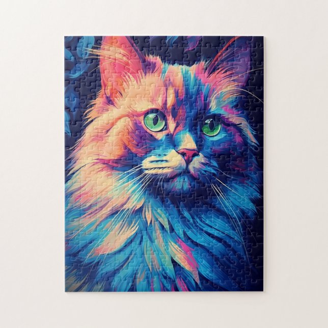 Colourful Maine Coon Cat Jigsaw Puzzle (Vertical)
