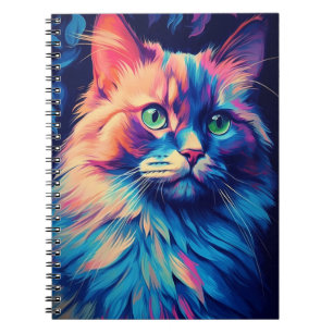 Colourful Maine Coon Cat Notebook