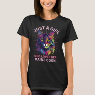 Colourful Maine Coon Cat T-Shirt