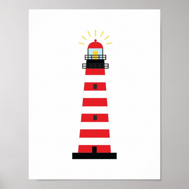 Colourful Maine West Quoddy Head Lighthouse Poster (Front)