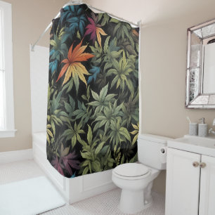 Colourful Majorana Leaves – Nature-Inspired Shower Curtain