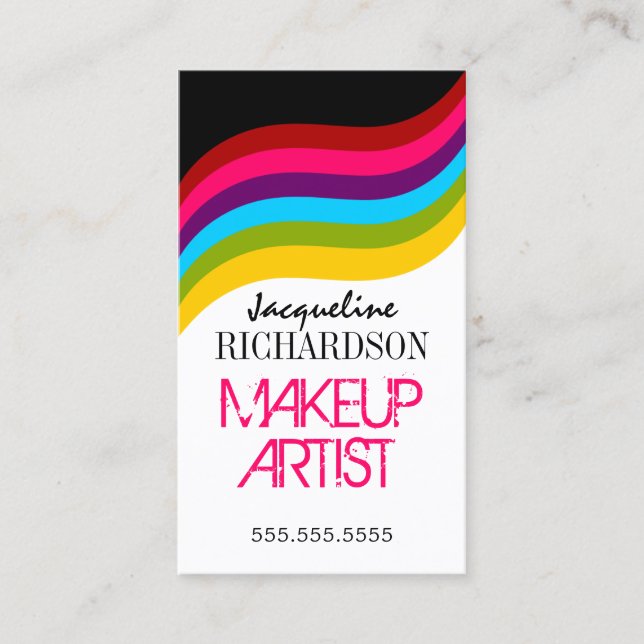 Colourful Makeup Artist Business Card (Front)